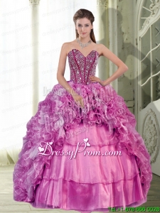 2015 Sweetheart Beading and Ruffles Modern Quinceanera Dresses