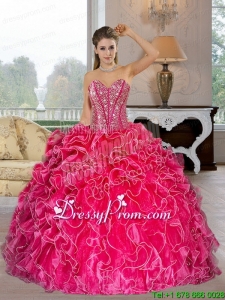 Modern Sweetheart Ball Gown Quinceanera Dresses with Beading and Ruffles