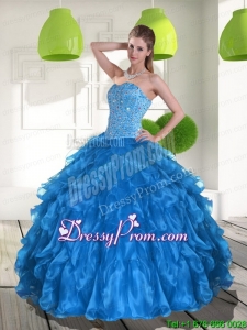 2015 New Arrival Modern Quinceanera Dress with Ruffles and Beading