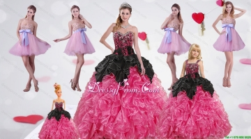 Multi Color Sweetheart Ruffles and Beading Dress for a Quinceanera and Sweetheart Bowknot Short Prom Dresses and Straps Multi Color Girl Pageant Dress