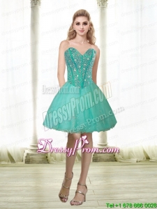 2015 Beading and Appliques Sweetheart Cheap Prom Dress in Turquoise