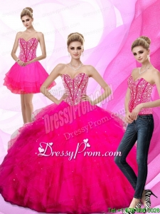 Beautiful 2015 Beading and Ruffles Sweetheart Quinceanera Dresses