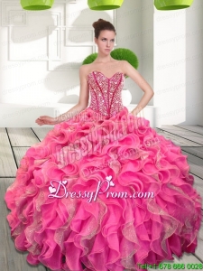 Dynamic Beading and Ruffles Sweetheart Quinceanera Dresses for 2015