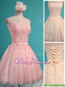 Exquisite Applique and Beaded Sweetheart prom Dress in Mini Length