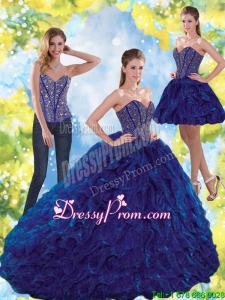 Fabulous Beading and Ruffles Sweetheart Ball Gown Quinceanera Dresses for 2015