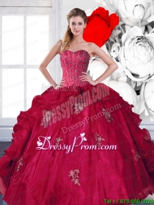 2015 Stylish Sweetheart Beading and Ruffles Quinceanera Dresses with Appliques