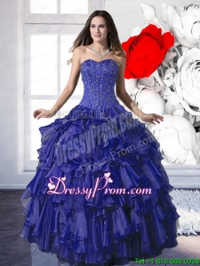 Modern Beading and Ruffles Ball Gown Quinceanera Dresses for 2015