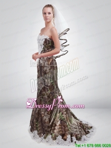 2015 Popular Mermaid Sweetheart Camo Prom Dresses in Multi Color