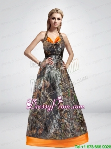 2015 Popular Spring Elegant A Line Halter Top Camo Prom Dresses