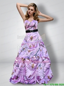 Romantic Sweetheart Camo Prom Dresses with Sash for 2015