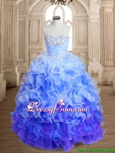 Exclusive Beaded and Ruffled Sweet 16 Dress in Rainbow