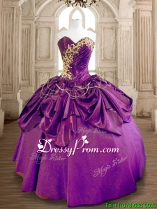 Latest Eggplant Purple Quinceanera Dress with Beading and Ruffles
