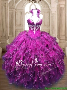 New Arrivals Organza Quinceanera Dress with Appliques and Ruffles