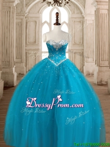 Best Selling Ball Gown Teal Sweet 16 Dress with Beading