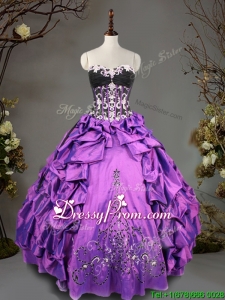 Exclusive Big Puffy Beading and Pick Ups Quinceanera Dress in Taffeta