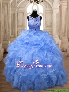 Perfect Scoop Beading and Ruffles Quinceanera Dress in Organza