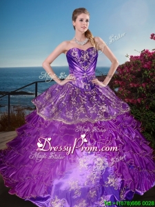 Fabulous New Arrivals Applique and Ruffled Layers Quinceanera Gown in Organza and Taffeta