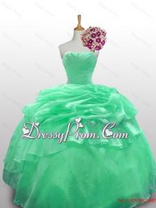 2015 Beautiful Strapless Quinceanera Dresses with Appliques