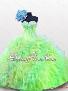 2015 Comfortable Quinceanera Dresses with Sequins and Ruffles