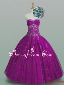 2015 Elegant Strapless Beaded Quinceanera Dresses with Appliques