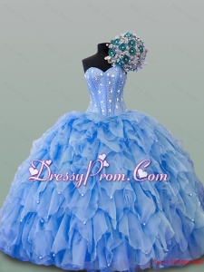 2015 Popular Sweetheart Quinceanera Dresses with Beading and Ruffles