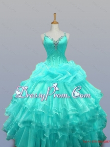 Decent Straps Quinceanera Dresses with Beading and Ruffled Layers