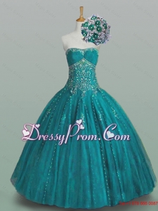 Fashionable Strapless Beaded Quinceanera Dresses with Appliques