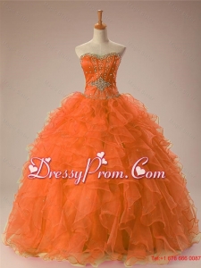 Inexpensive Sweetheart Beaded Quinceanera Dresses in Organza