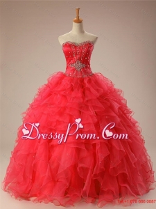 2015 Classical Sweetheart Beaded Quinceanera Dresses with Ruffles