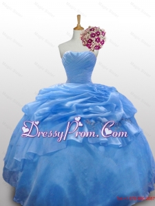 2015 Flirting Strapless Quinceanera Dresses with Paillette and Ruffled Layers