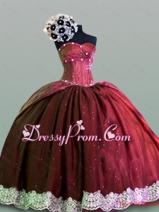 Dynamic Sweetheart Lace Quinceanera Gowns in Taffeta for 2015