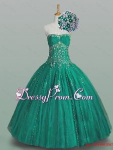 2015 Classical Strapless Quinceanera Dresses with Beading and Appliques