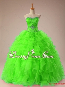 2015 Perfect Sweetheart Quinceanera Dresses with Beading and Ruffles