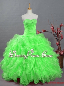 2015 New Style Quinceanera Dresses with Beading and Ruffles