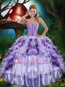 Gorgeous Sweetheart Quinceanera Dresses with Beading and Ruffles for 2016