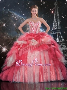 2016 Fabulous Beaded Ball Gown Quinceanera Dresses with Brush Train