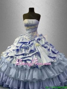 Beautiful Ruffled Layers Sweet 16 Gowns with Pick Ups