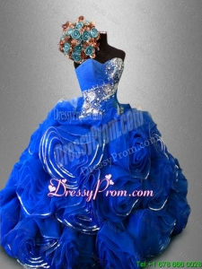 Fashionable Rolling Flowers Sweet 16 Dresses with Beading