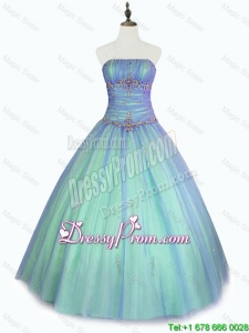 Perfect Beaded Floor Length Sweet 16 Dresses with Strapless