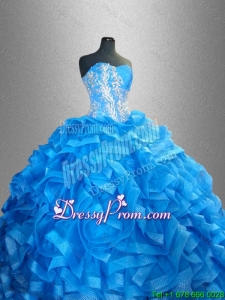 2015 Romantic Sweetheart Quinceanera Dresses with Beading and Ruffles