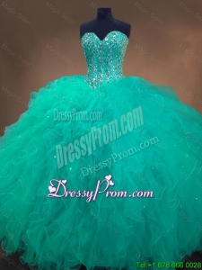 Cheap Sweetheart Ball Gown Sweet 16 Dresses in Turquoise