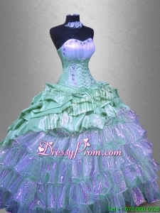 Elegant Ruffled Layers Sweet 16 Dresses with Beading