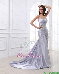 Beautiful Mermaid Sweetheart Brush Train Sequins Prom Dresses