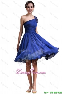 Beautiful One Shoulder Short Prom Dresses in Royal Blue