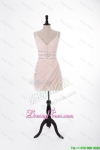 Brand New 2016 Short Light Pink Prom Dresses with Beading