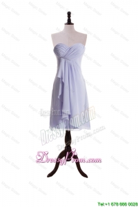 New Style Lavender 2015 Short Prom Dresses with Ruching and Ruffles