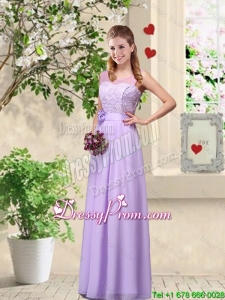 Comfortable Hand Made Flowers Dama Dresses with Lace