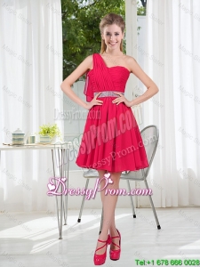 Elegant One Shoulder Short Dama Dresses for Wedding Party