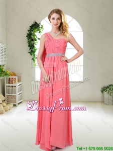 Pretty One Shoulder Sequined Dama Dresses in Watermelon Red