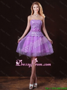 Classical Laced and Appliques Dama Dresses with Strapless